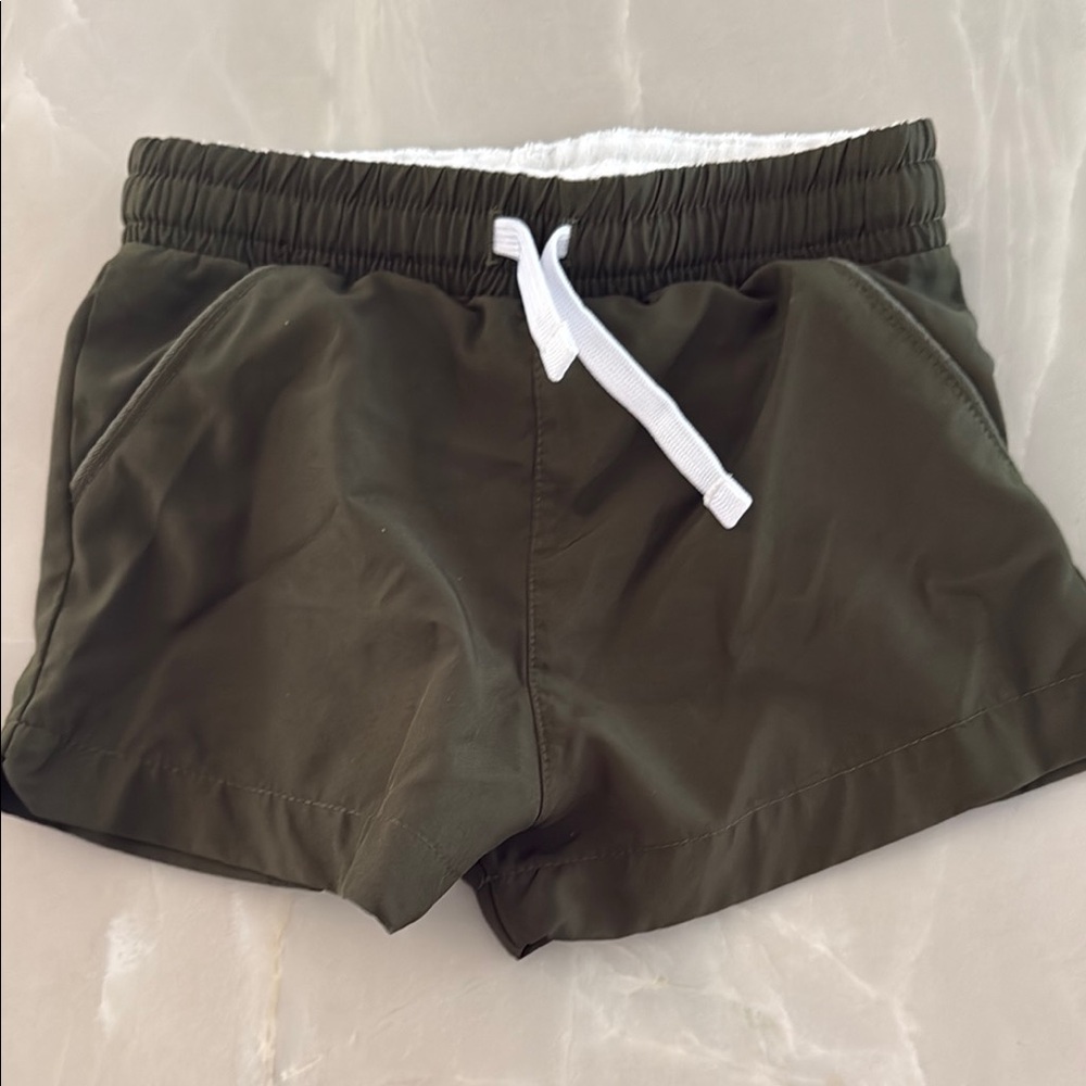 Olive Green Drawstring Shorts